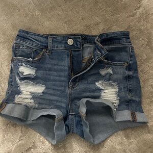 Aeropostale High Rise Midi Jean Shorts